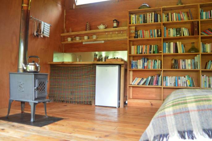 the writer's cabin les seilhols wood burner kitchenette 
